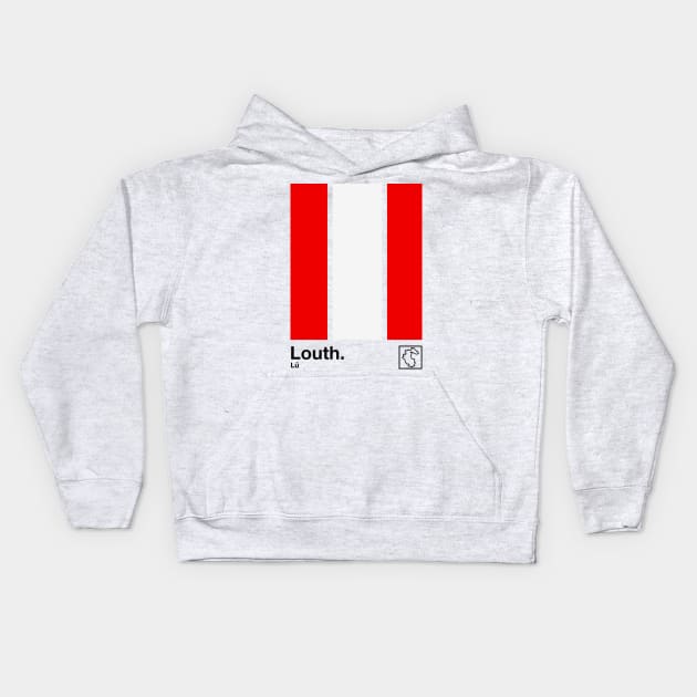 County Louth, Ireland - Retro Style Minimalist Poster Design Kids Hoodie by feck!